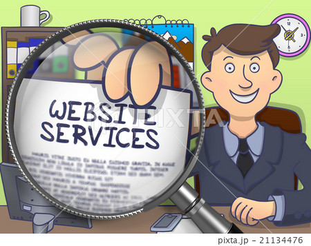 Website Services through Magnifying Glass. Doodle Website Services through Magnifying Glass. Doodle 21134476