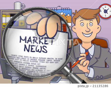 Market News through Magnifier. Doodle Design. 21135286