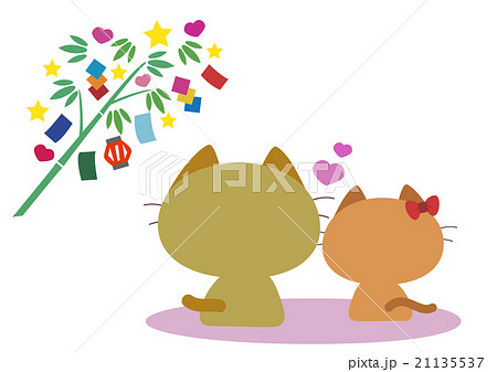 七夕恋人猫ハート 21135537