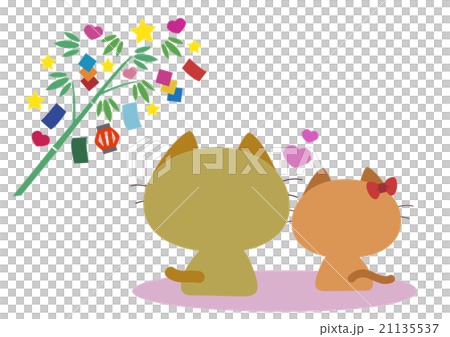 七夕恋人猫ハート 21135537