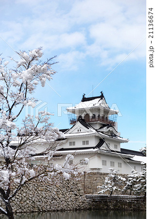 雪の富山城 21136674