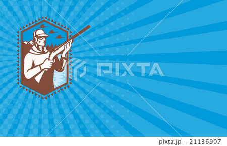 Business card Hunter With Shotgun Rifle Shooting  21136907