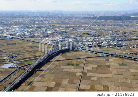 久御山ジャンクションを空撮 久御山ジャンクションを空撮 21136923