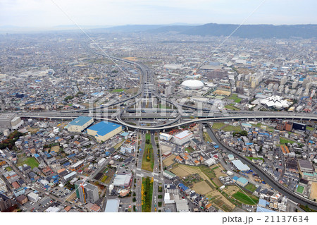門真ジャンクションを空撮 門真ジャンクションを空撮 21137634