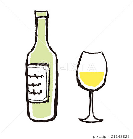 白ワインのイラスト素材