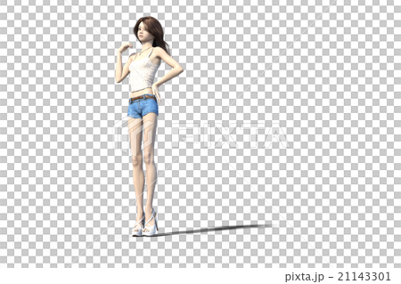 Young woman posing posing3DCG Illustration material Young woman posing posing3DCG Illustration material 21143301