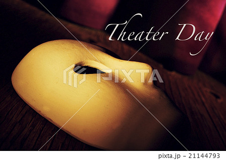 classical mask on a stage and text theater day 21144793