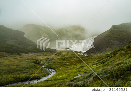 大雪山系、谷間の霧 21146581