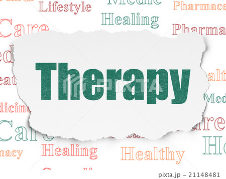 Medicine concept: Therapy on Torn Paper background 21148481