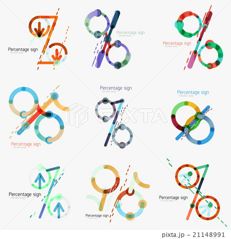Flat design percentage sign. Linear outline style 21148991