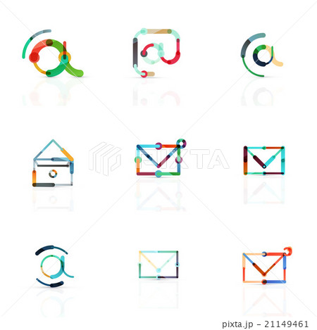 Vector email business symbols or at signs logo set 21149461