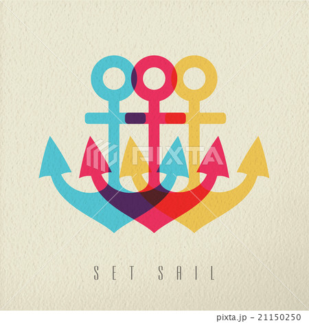 Anchor illustration set sail concept background 21150250