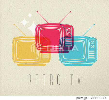 Colorful retro tv concept design background 21150253