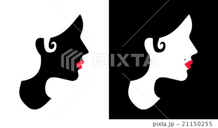Women day black and white design with girl face 21150255