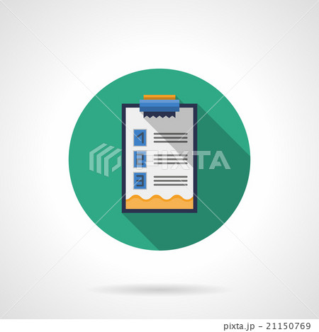 Questionnaire icon round flat color vector icon Questionnaire icon round flat color vector icon 21150769