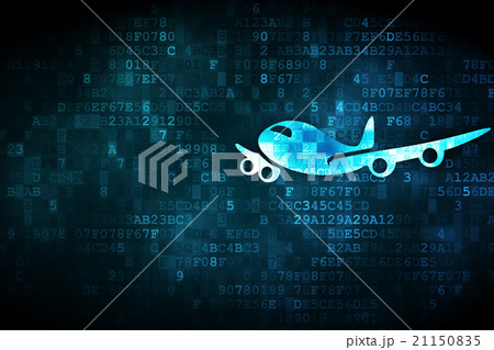 Tourism concept: Airplane on digital background 21150835