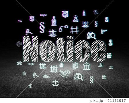 Law concept: Notice in grunge dark room 21151017