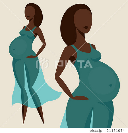 Stylized silhouette of pregnant woman 21151054