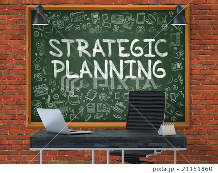 Chalkboard on the Office Wall with Strategic Chalkboard on the Office Wall with Strategic 21151860