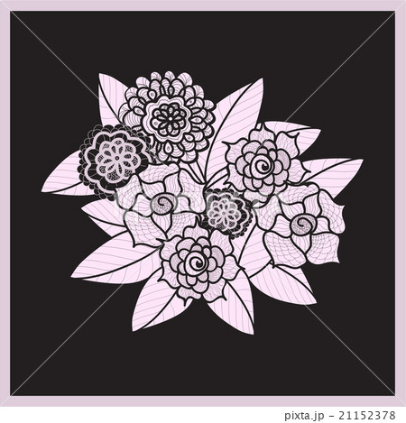 Beautiful doodle art flowers. Zentangle pattern.  Beautiful doodle art flowers. Zentangle pattern.  21152378