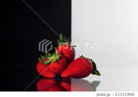 Strawberries on black and white background 21155990
