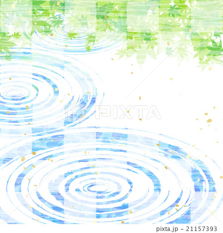 青もみじ 水面 初夏 和紙風 青もみじ 水面 初夏 和紙風 21157393