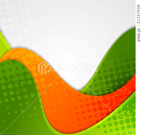 Abstract grunge green orange wavy background 21157439
