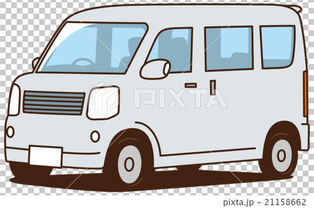 軽ワゴン車 白色のイラスト素材