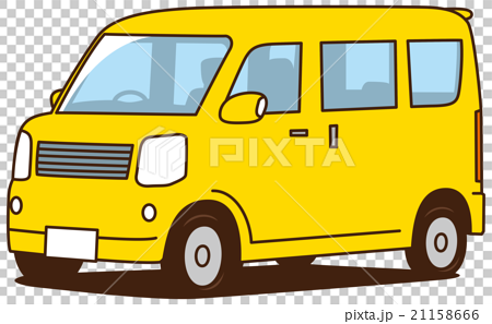 軽ワゴン車 黄色のイラスト素材