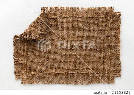 Frame of burlap with curled edges 21158822