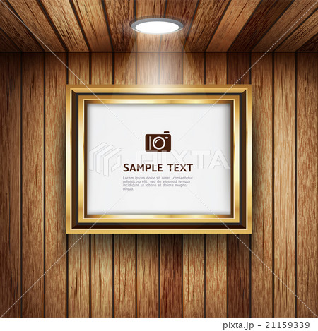 Gold frame on wood wall background. Gold frame on wood wall background. 21159339