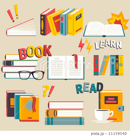 A set of books flat style 21159540