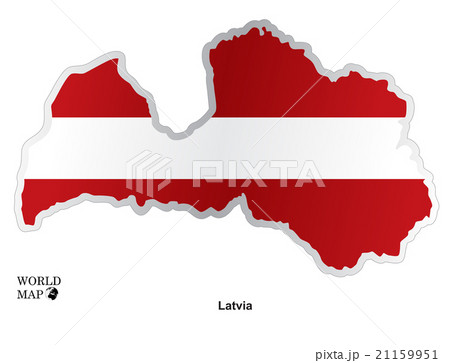 Map Latvia.Map with flag. Map Latvia.Map with flag. 21159951