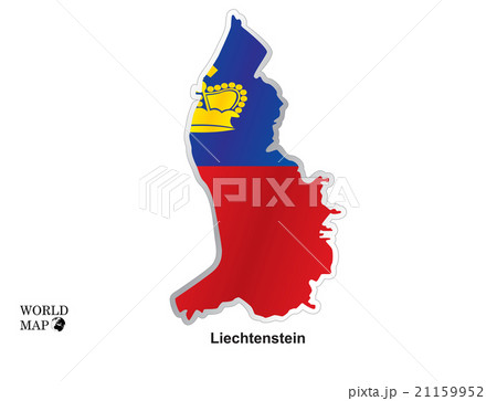 Map Liechtenstein.Map with flag. Map Liechtenstein.Map with flag. 21159952