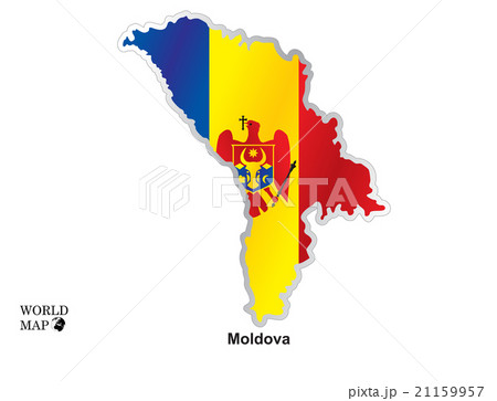 Map Moldova.Map with flag. Map Moldova.Map with flag. 21159957