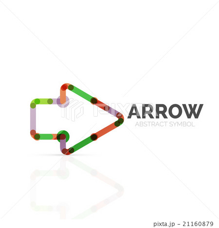 Linear arrow abstract logo, connected multicolored 21160879