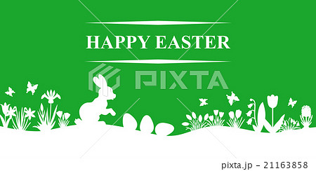 Easter spring landscape on green background Easter spring landscape on green background 21163858