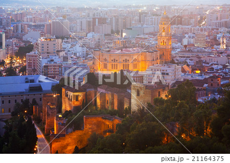 Old residential districts in Malaga with Cathedral Old residential districts in Malaga with Cathedral 21164375