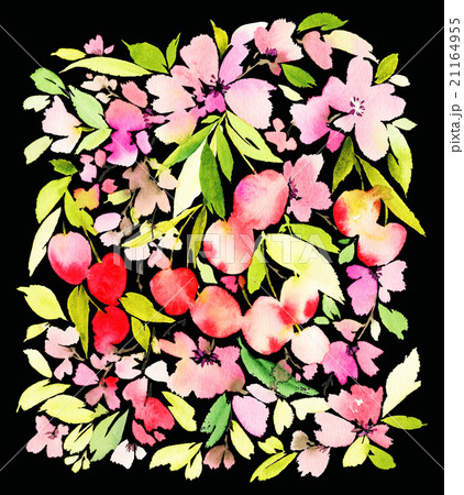 Pattern of cherry watercolor 21164955
