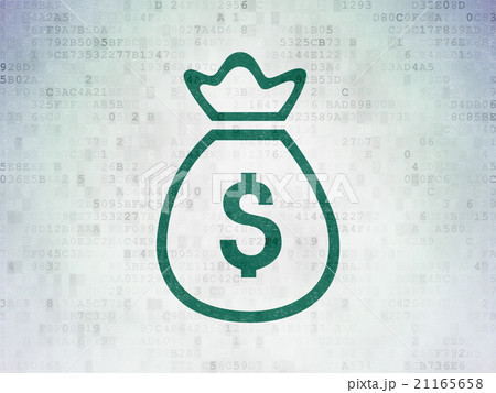 Banking concept: Money Bag on Digital Paper Banking concept: Money Bag on Digital Paper 21165658