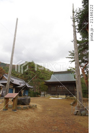 信州　松本の文化財　千鹿頭神社　境内縦　松本・高島藩境に建つ２つの本殿　江戸時代の建築 21166222