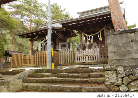 信州 松本の文化財 千鹿頭神社の本殿 松本・高島藩境に建つ2つの本殿 俯瞰右 横 江戸時代の建築 信州 松本の文化財 千鹿頭神社の本殿 松本・高島藩境に建つ2つの本殿 俯瞰右 横 江戸時代の建築 21166417