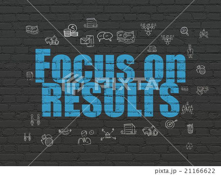 Business concept: Focus on RESULTS on wall Business concept: Focus on RESULTS on wall 21166622