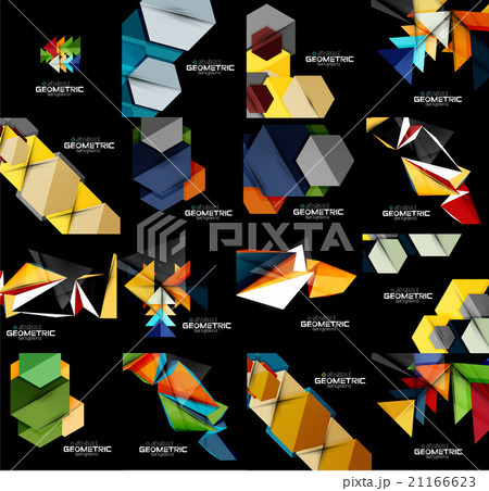 Set of geometrical abstract black backgrounds with Set of geometrical abstract black backgrounds with 21166623