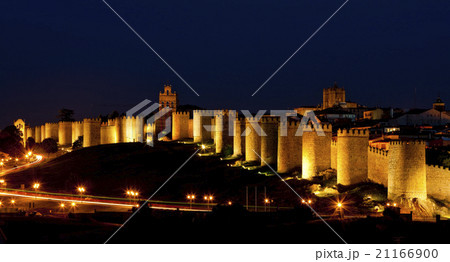 Avila at night, Castile and Leon, Spain 21166900