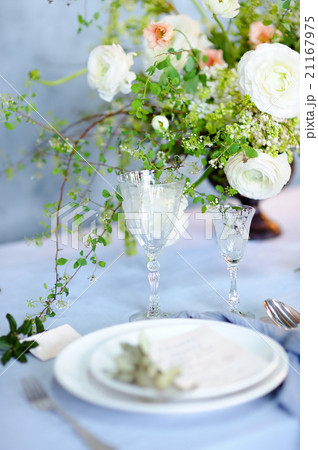 Table set for wedding reception Table set for wedding reception 21167975