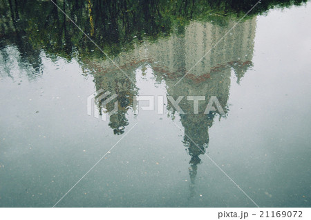 Reflection. Moscow State University. Wet asphalt. Reflection. Moscow State University. Wet asphalt. 21169072