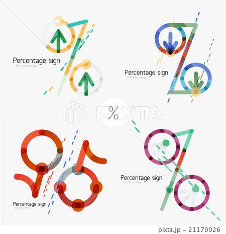 Set of percentage signs, flat designのイラスト素材 [21170026] - PIXTA
