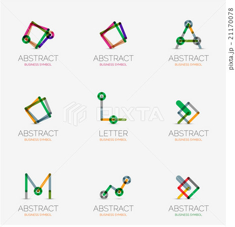 Set of linear abstract geometrical icons and logos 21170078