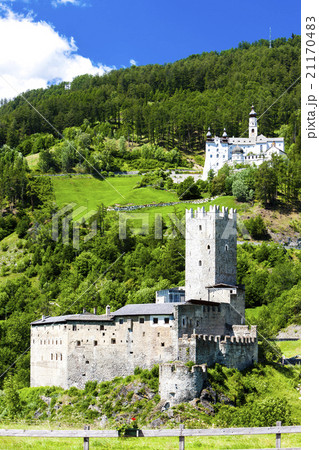Monte Maria Abbey and castle near Burgusio, Italy 21170483
